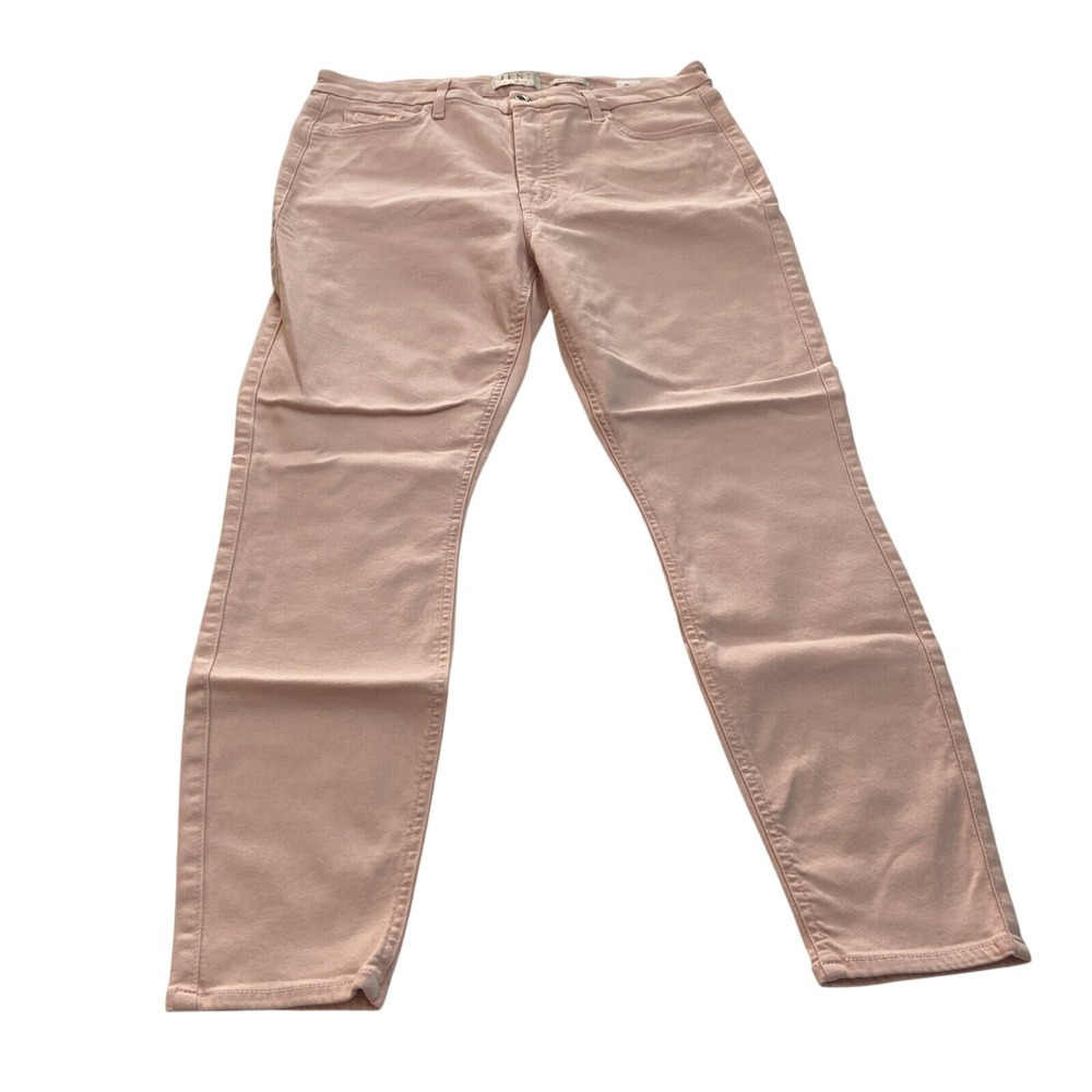 JEN7 by 7 For All Mankind Ankle Skinny Jeans Pink Stretch Denim Size 14